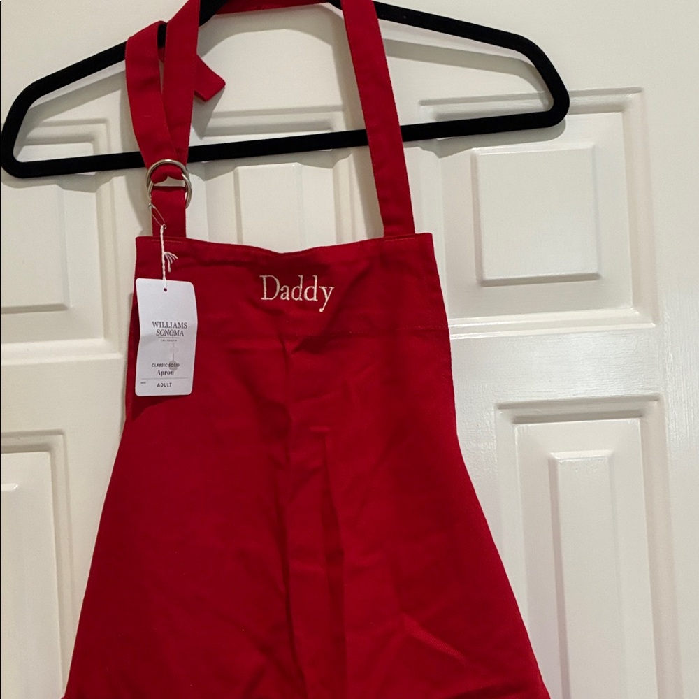 Williams Sonoma  Red "Daddy" Embroidered Apron